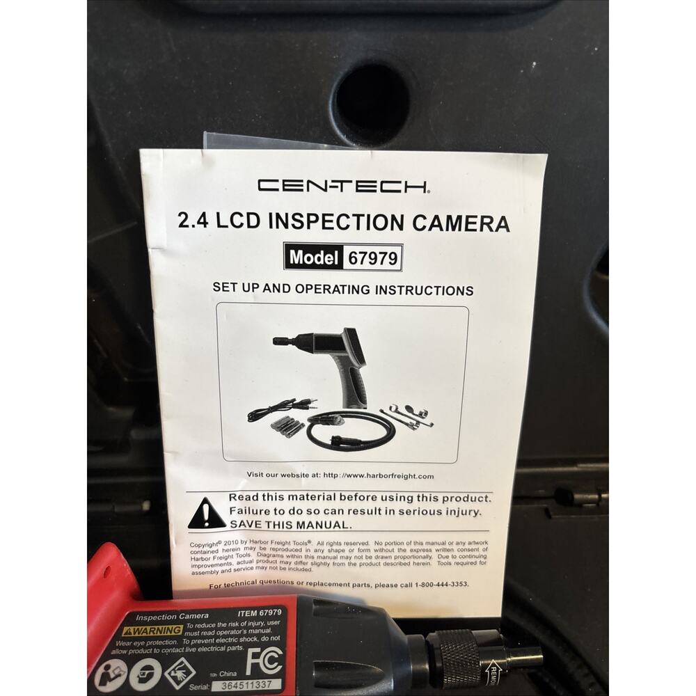 Cen-Tech 2.4" LCD Inspection Camera (Model 67979) Untested - Picture 4 of 6